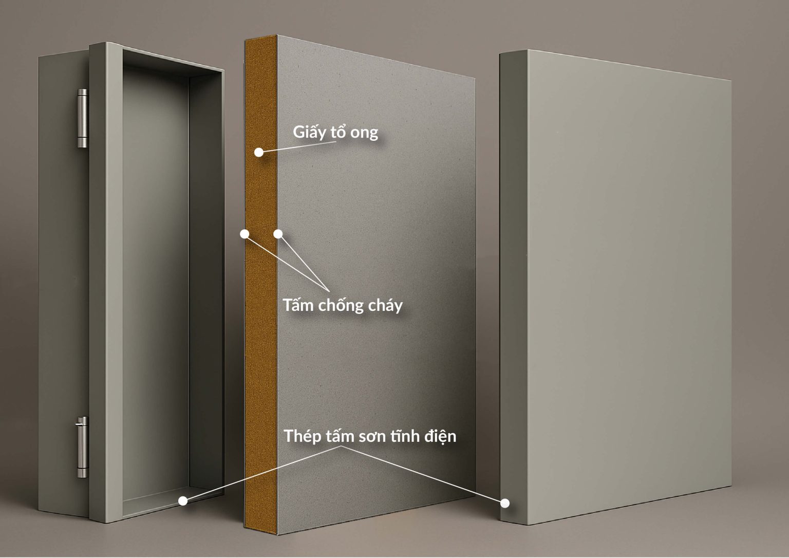 Cấu tạo trong cửa thép chống cháy TOZEN